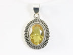 Fijne bewerkte ovale zilveren hanger met citrien afbeelding 4