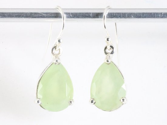 Zilveren oorbellen met prehniet afbeelding 4