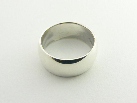 Zware gladde zilveren ring afbeelding 3