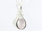 Zilveren hanger met rozenkwarts aan ketting afbeelding 4