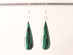 Druppelvormige zilveren oorbellen met malachiet afbeelding 4