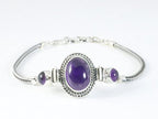 Bewerkte zilveren armband met amethist afbeelding 1
