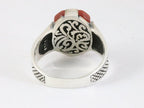 Zware bewerkte zilveren ring met carneool afbeelding 3