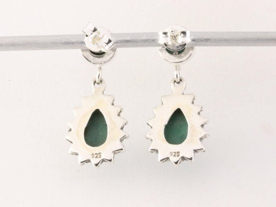 Bewerkte zilveren oorstekers met malachiet afbeelding 3