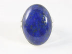 Grote ovale zilveren ring met lapis lazuli afbeelding 4