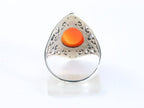 Opengewerkte zilveren ring met carneool afbeelding 3