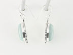Bewerkte zilveren oorbellen met aqua chalcedoon afbeelding 2