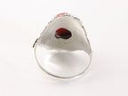 Bewerkte zilveren ring met rode jaspis afbeelding 3