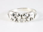 Fijne zilveren ring met olifanten afbeelding 1
