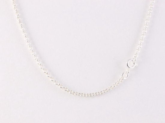 Zilveren hanger met blauwe lace agaat en regenboog maansteen aan ketting afbeelding 5