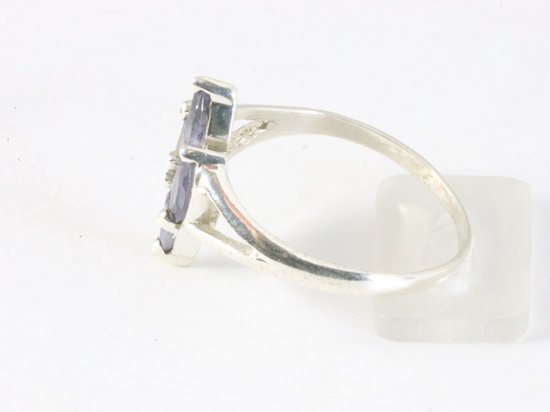 Fijne zilveren ring met ioliet afbeelding 2