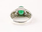Opengewerkte zilveren ring met groene onyx afbeelding 3