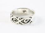 Zilveren ring met fantasie gravering afbeelding 2
