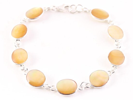 Zilveren armband met goudkleurige schelp afbeelding 1