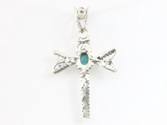 Zilveren libelle hanger met turkoois afbeelding 3