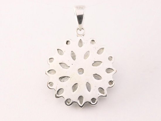 Grote zilveren hanger met groene amethist afbeelding 3