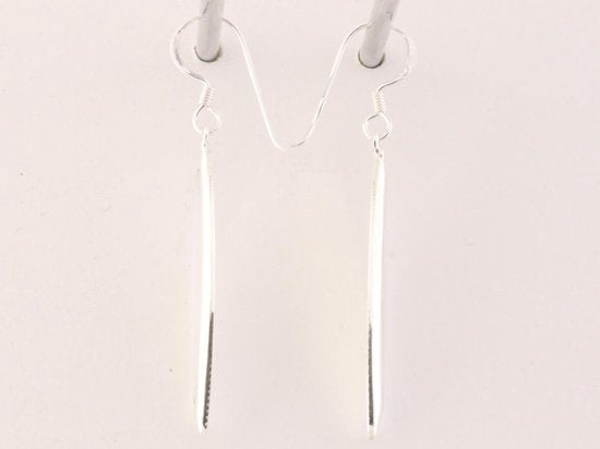 Lange fijne zilveren oorbellen met parelmoer afbeelding 2
