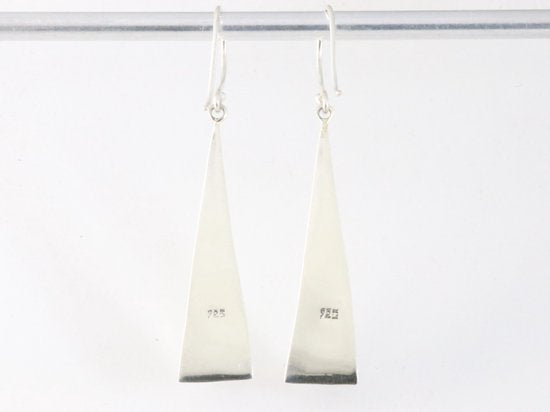 Traditionele lange bewerkte zilveren oorbellen afbeelding 3