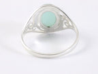 Opengewerkte zilveren ring met groene amazoniet afbeelding 3
