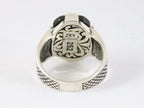 Zware bewerkte zilveren ring met onyx afbeelding 3