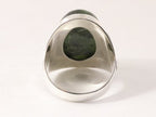 Bewerkte zilveren ring met jade afbeelding 3