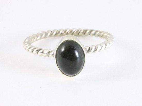 Fijne zilveren ring met onyx afbeelding 4