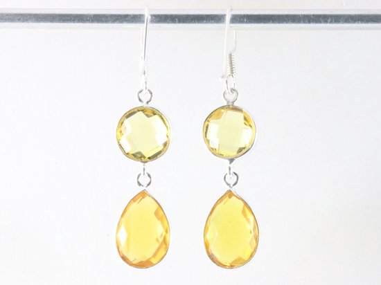 Zilveren oorbellen met citrien afbeelding 4