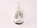 Hoogglans zilveren medaillon met levensboom afbeelding 4