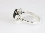 Fijne bewerkte zilveren ring met onyx afbeelding 2