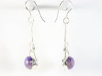 Zilveren oorbellen met paarse charoiet afbeelding 2