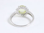 Ronde hoogglans zilveren ring met lemon kwarts en witte topaas - maat 18 afbeelding 3
