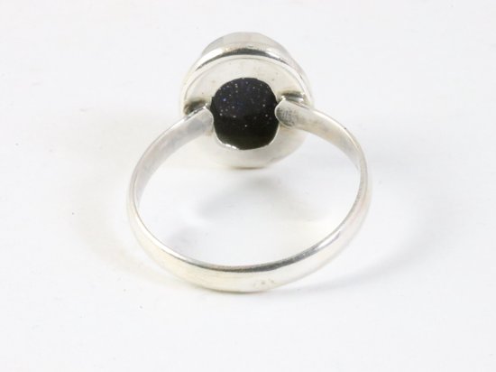 Fijne zilveren ring met blauwe zonnesteen afbeelding 3