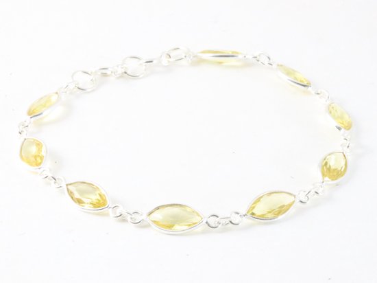 Fijne zilveren armband met citrien afbeelding 2
