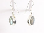 Fijne ovale zilveren oorbellen met labradoriet afbeelding 2