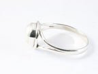 Fijne ronde zilveren ring met parel afbeelding 2