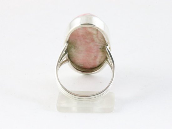 Grote ovale zilveren ring met rhodochrosiet afbeelding 3