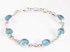 Zilveren armband met blauwe topaas afbeelding 1