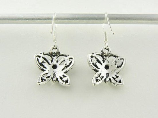 Zilveren vlindervormige oorbellen afbeelding 3