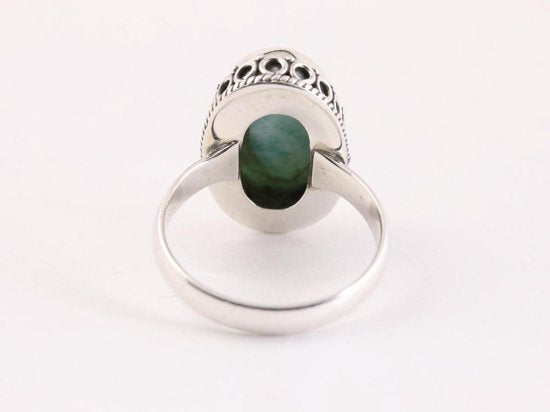 Bewerkte zilveren ring met larimar afbeelding 3