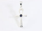 Fijne zilveren ankh hanger met lapis lazuli afbeelding 3