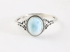 Bewerkte zilveren ring met larimar afbeelding 4