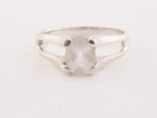Fijne zilveren ring met rozenkwarts afbeelding 2