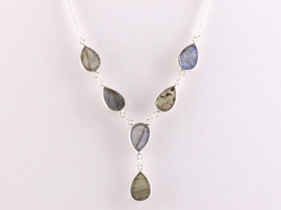 Zilveren ketting met labradoriet afbeelding 4
