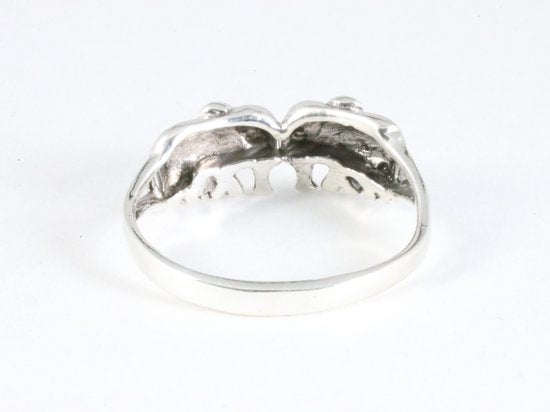 Fijne zilveren ring met olifanten afbeelding 3