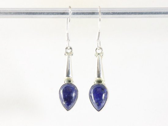 Zilveren oorbellen met lapis lazuli afbeelding 3