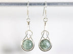 Zilveren oorbellen met groene serafiniet afbeelding 3