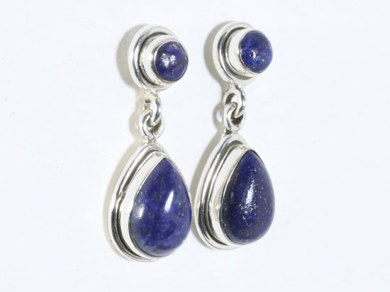 Zilveren oorstekers met lapis lazuli afbeelding 2