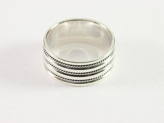 Zilveren ring met 3 kabelpatronen afbeelding 2