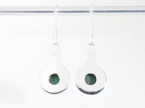 Bewerkte zilveren oorbellen met turkoois afbeelding 3