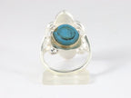 Langwerpige zilveren ring met blauwe turkoois afbeelding 3